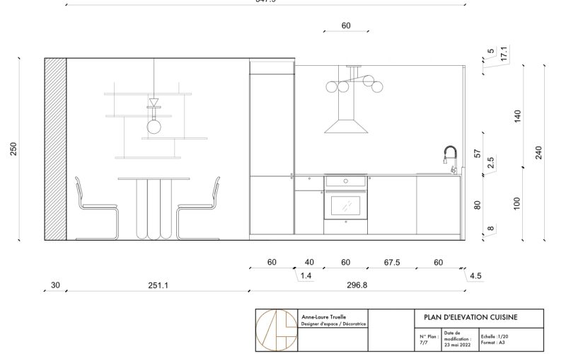 Plan d'élévation cuisine