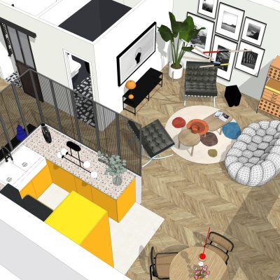 Projet ALT Vue saln cuisine dessus